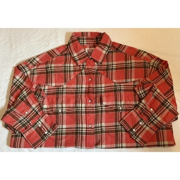 Levi Strauss‎ & Co. LS Western Plaid Pearlsnap Buttonfront Shirt Size S - Picture 4 of 15